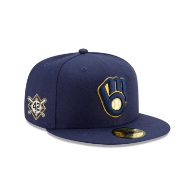 Sapca New Era Milwaukee Brewers MLB Jackie Robinson Day 59FIFTY Fitted - Albastri